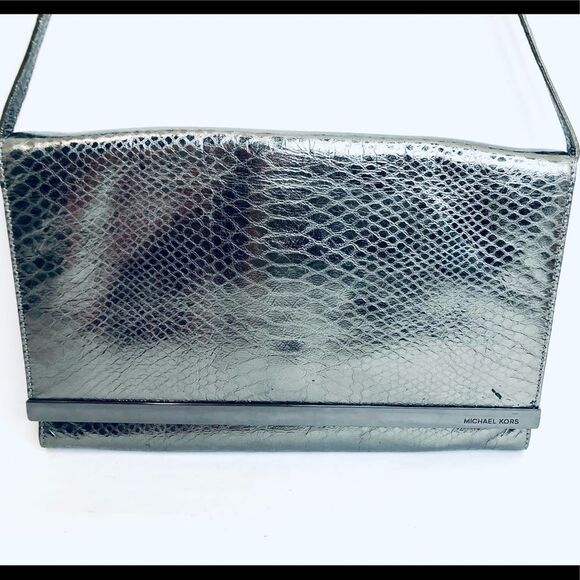 Michael Kors Tilda Python-Embossed Clutch Bag - Picture 15 of 15